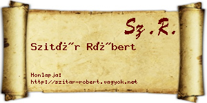 Szitár Róbert névjegykártya