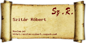 Szitár Róbert névjegykártya