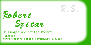 robert szitar business card
